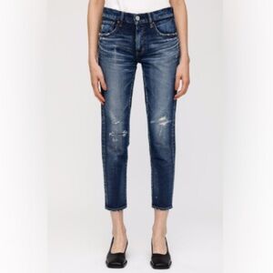 Moussy Vintage Lancaster Mid-Rise Distressed Skinny Cropped Jeans Size 27